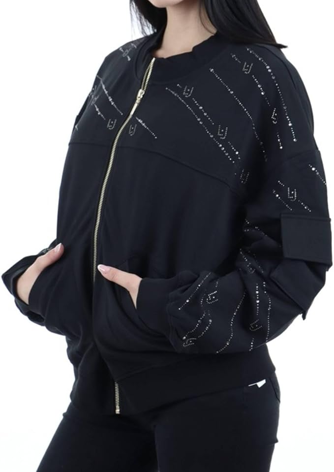 Felpa Aperta con Strass