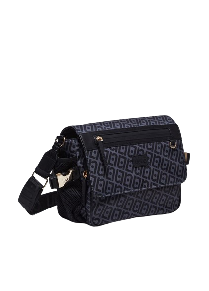 Borsa a tracolla in nylon con logo