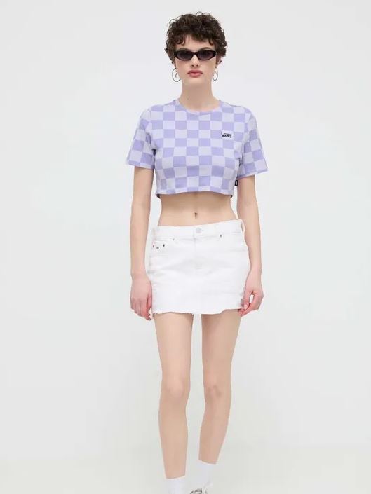 T-Shirt Crop Checker Crew